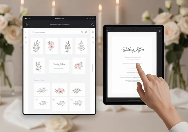AI-powered online wedding invitation maker interface