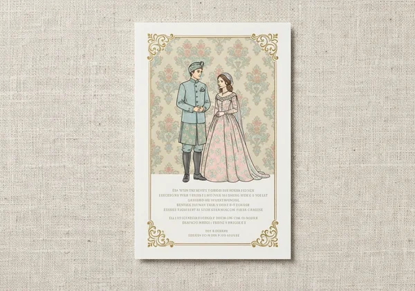 An elegant, formal wedding invitation card with classic script