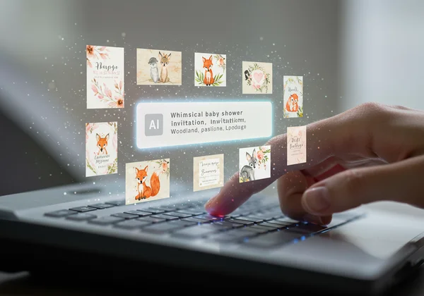 AI generating unique invitations from text prompt