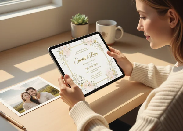 Reviewing a photo-based invitation draft